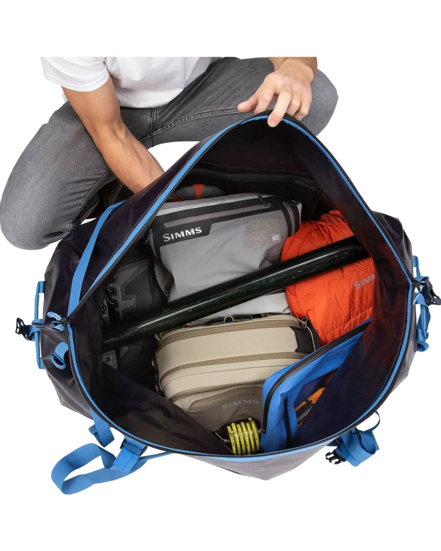 Hot Simms Fishing Dry Creek Duffel M - 155L Simms Orange