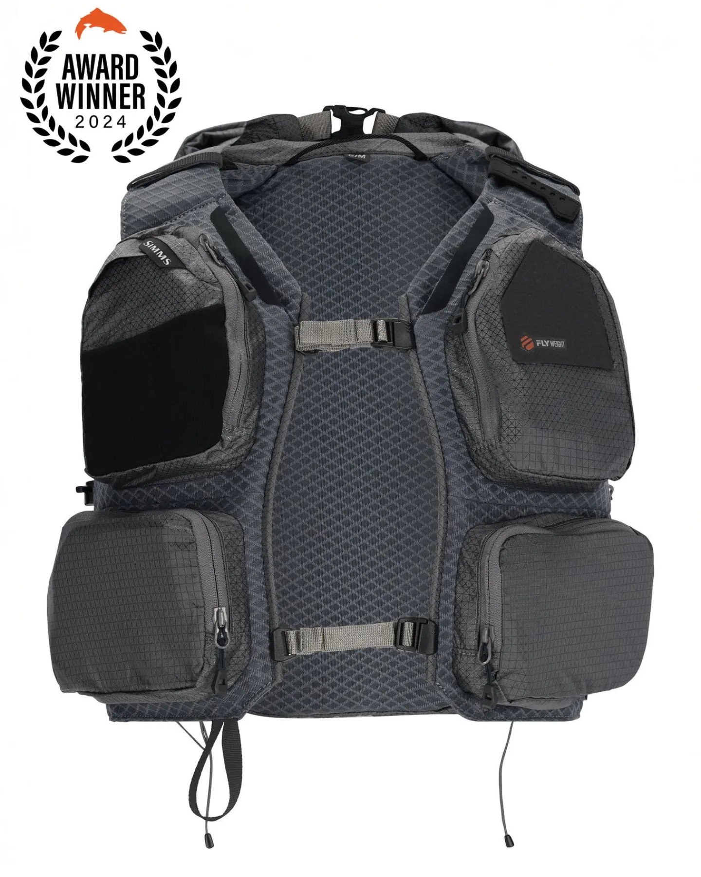 Sale Simms Fishing Flyweight Vest Pack Smoke