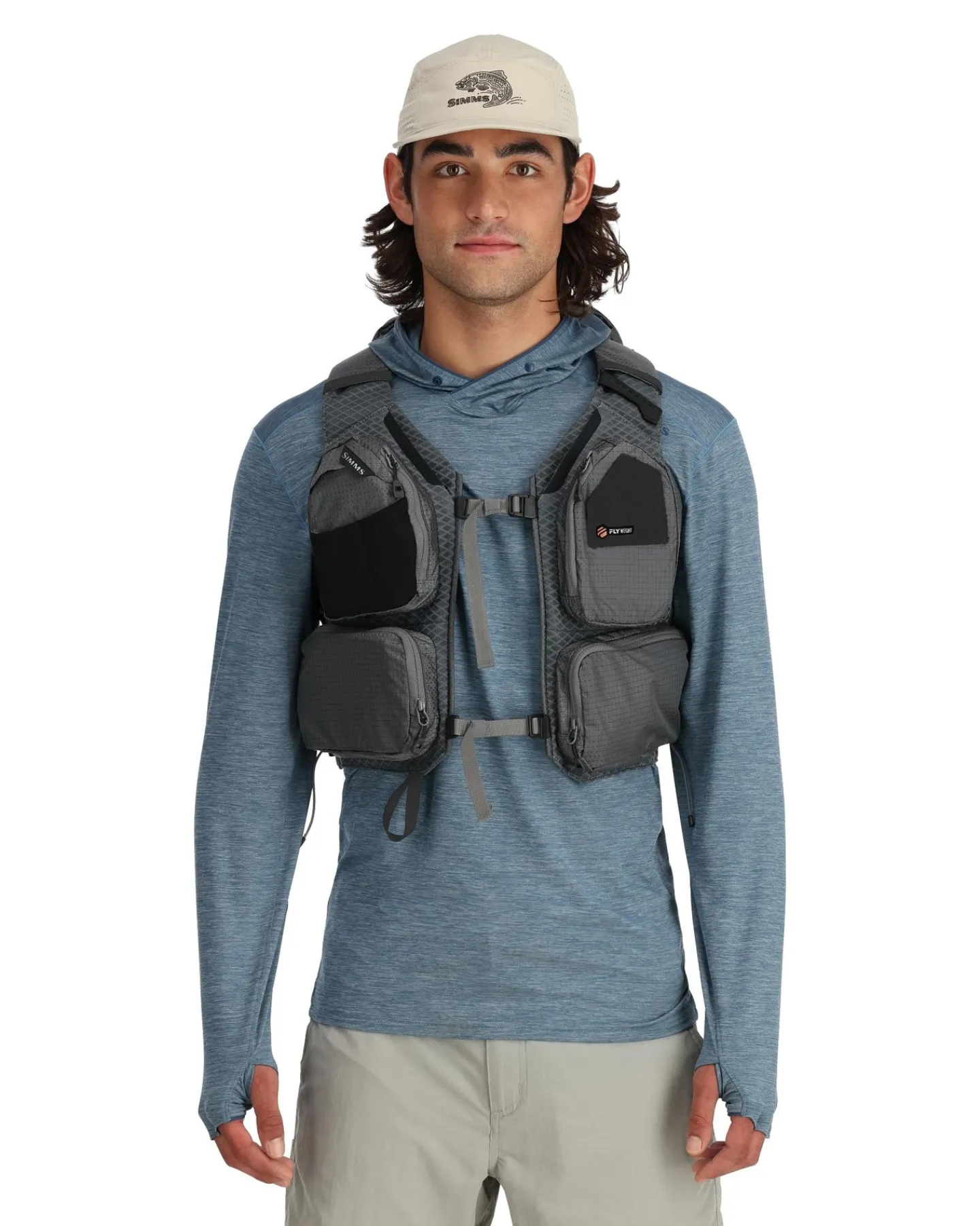 Sale Simms Fishing Flyweight Vest Pack Smoke