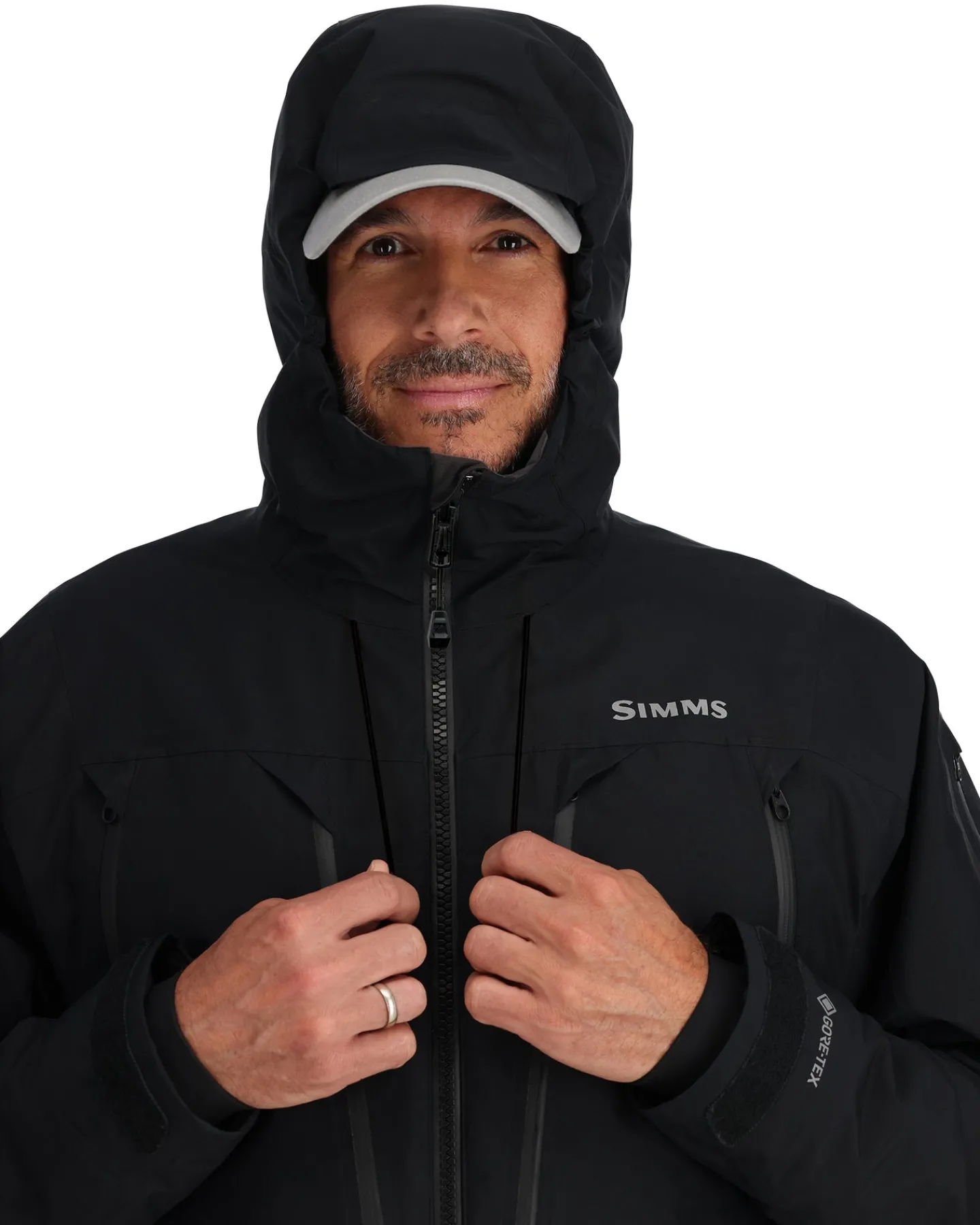 Hot Simms Fishing Men's Bulkley Insulated Wading Jacket Black