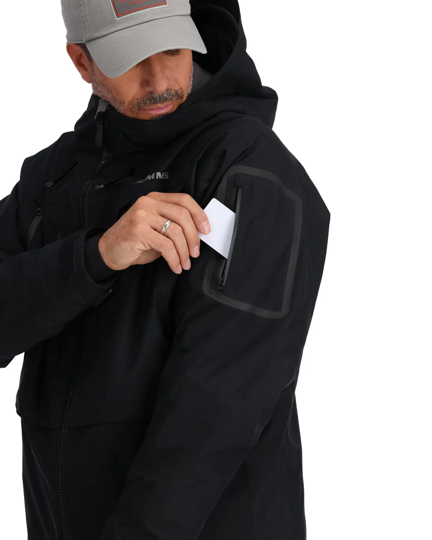 Hot Simms Fishing Men's Bulkley Insulated Wading Jacket Black