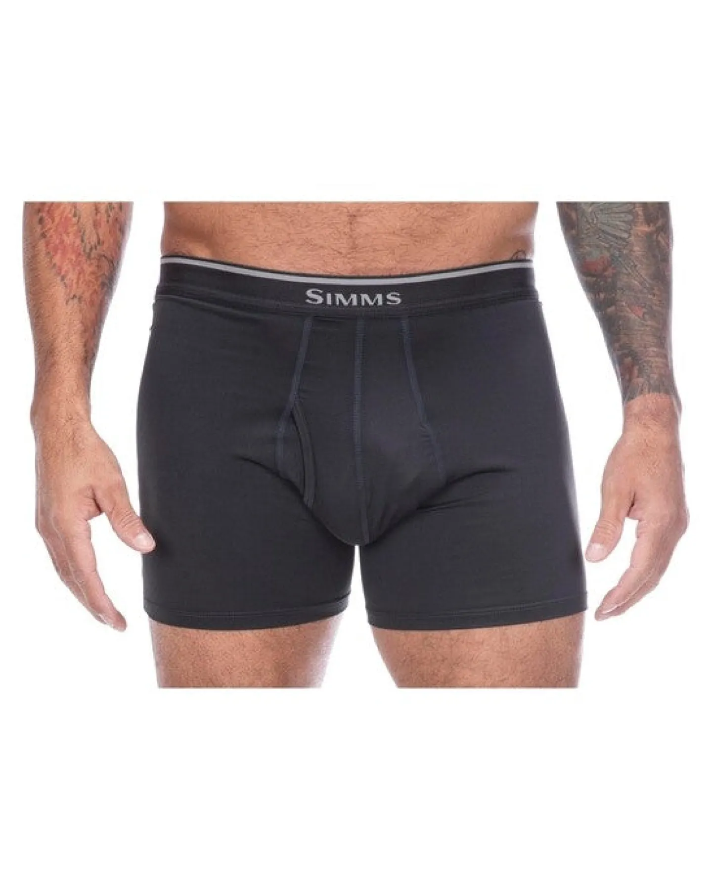 New Simms Fishing Men's Cooling Boxer Brief Sterling