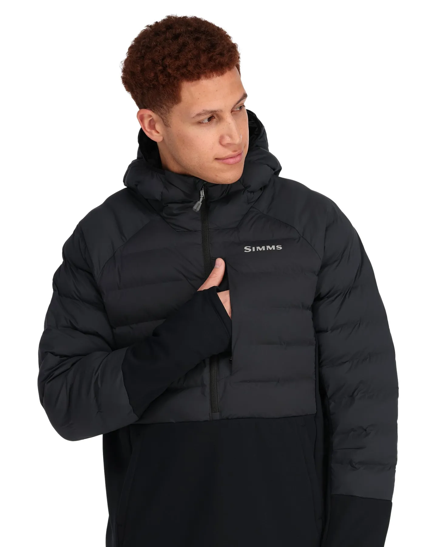 Clearance Simms Fishing Men's ExStream Pull Over Insulated Hoody Black
