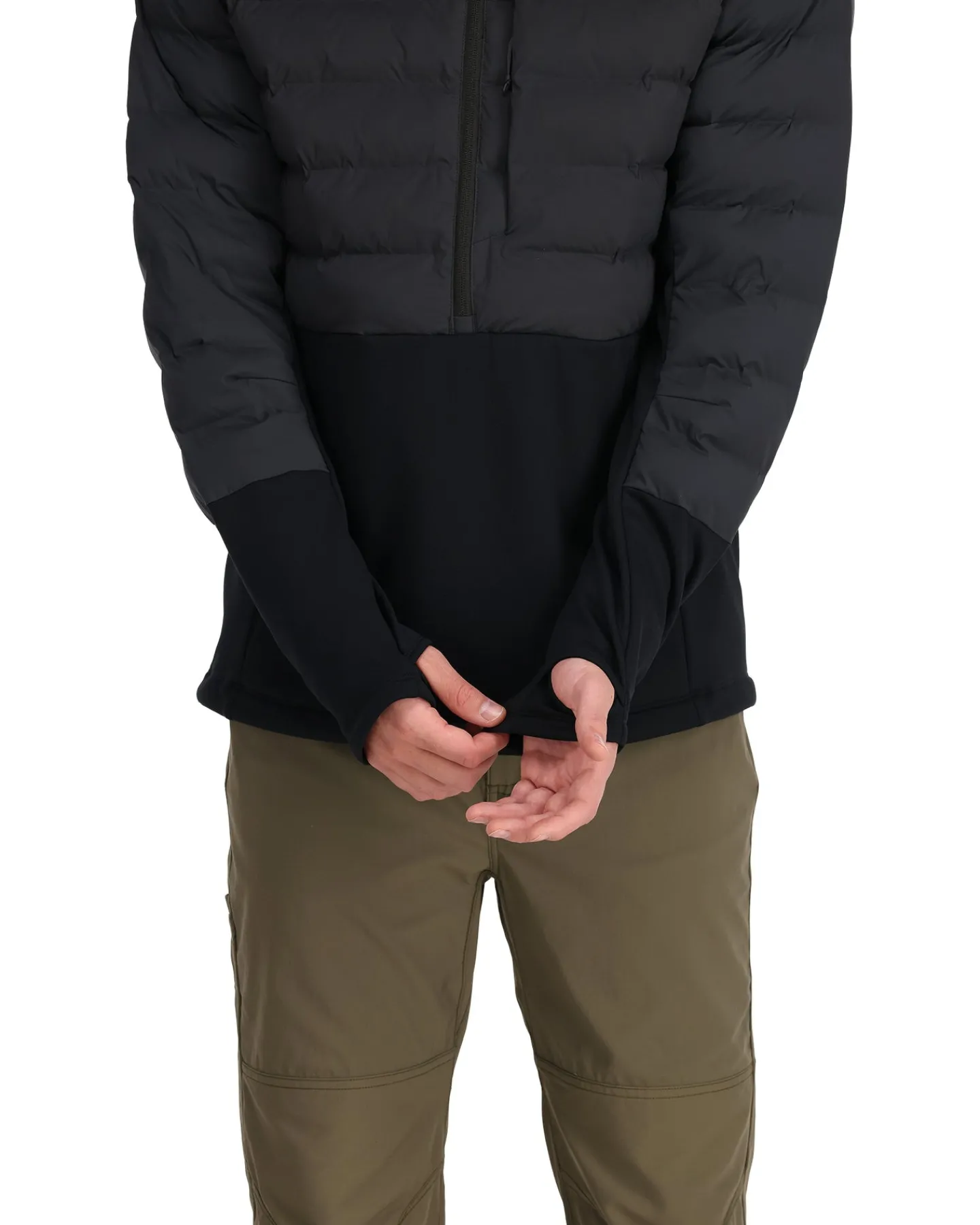Clearance Simms Fishing Men's ExStream Pull Over Insulated Hoody Black