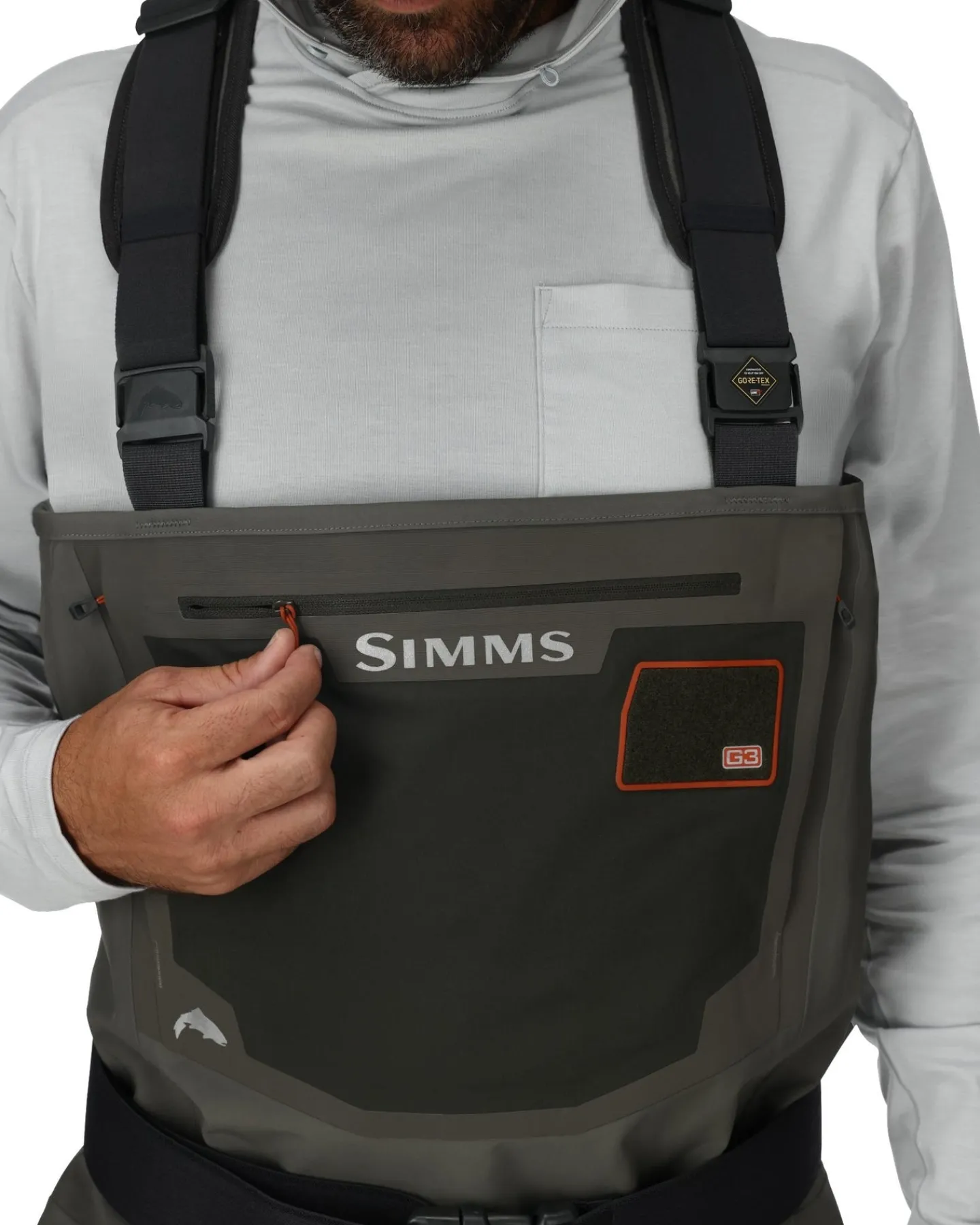Outlet Simms Fishing Men's G3 Guide Bootfoot Waders Rubber Sole Gunmetal