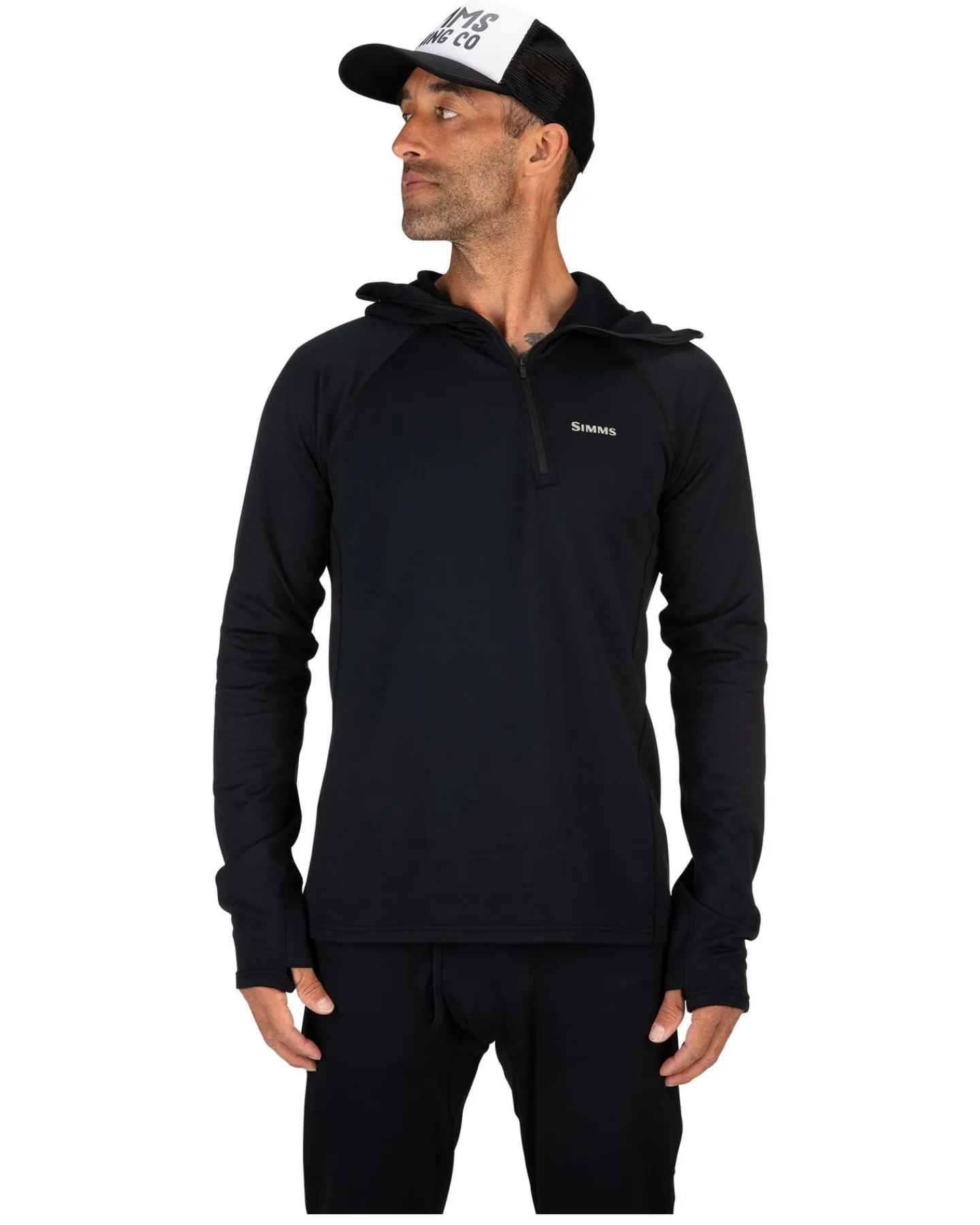 Clearance Simms Fishing Men's Heavyweight Baselayer Hoody Black
