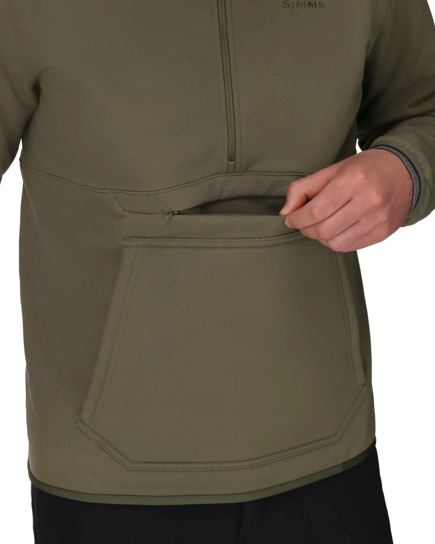 Clearance Simms Fishing Men's Strata 330 Half-Zip Midlayer Hoody