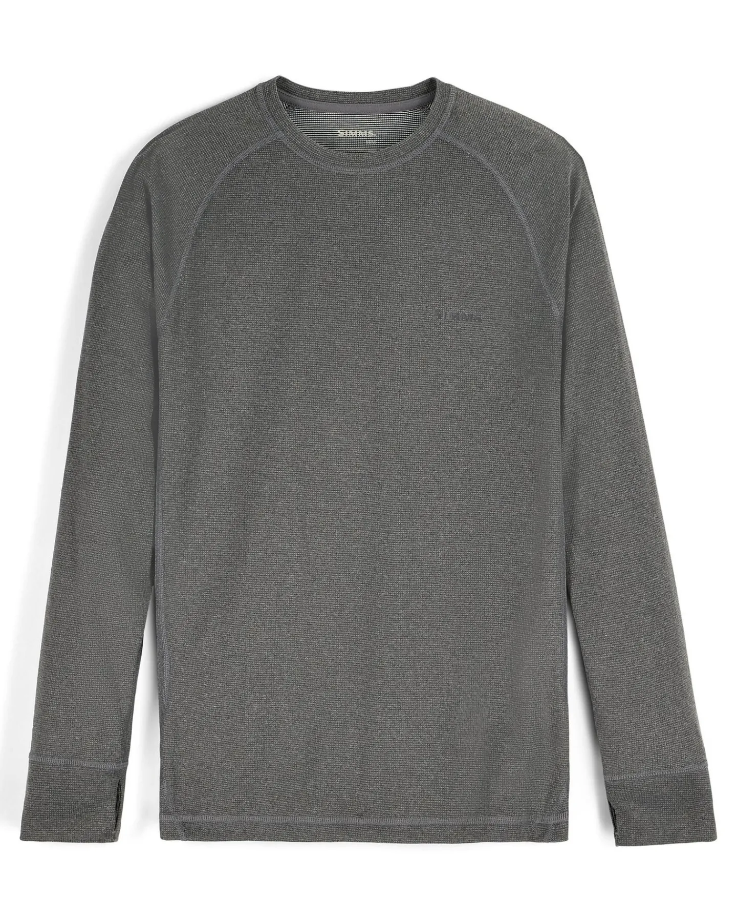 Hot Simms Fishing Men's Strata 160 LS Baselayer Crew Dark Grey Heather