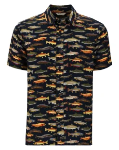 Discount Simms Fishing Men's Tailout SS Shirt - Natural Trout Parade