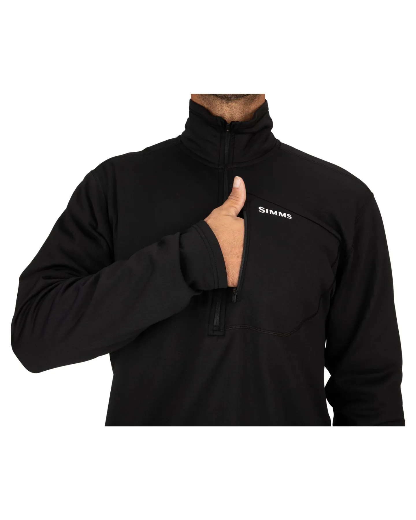 Discount Simms Fishing Men's Thermal Qtr Midlayer Zip Top