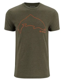 New Simms Fishing Men's Trout Outline T-Shirt