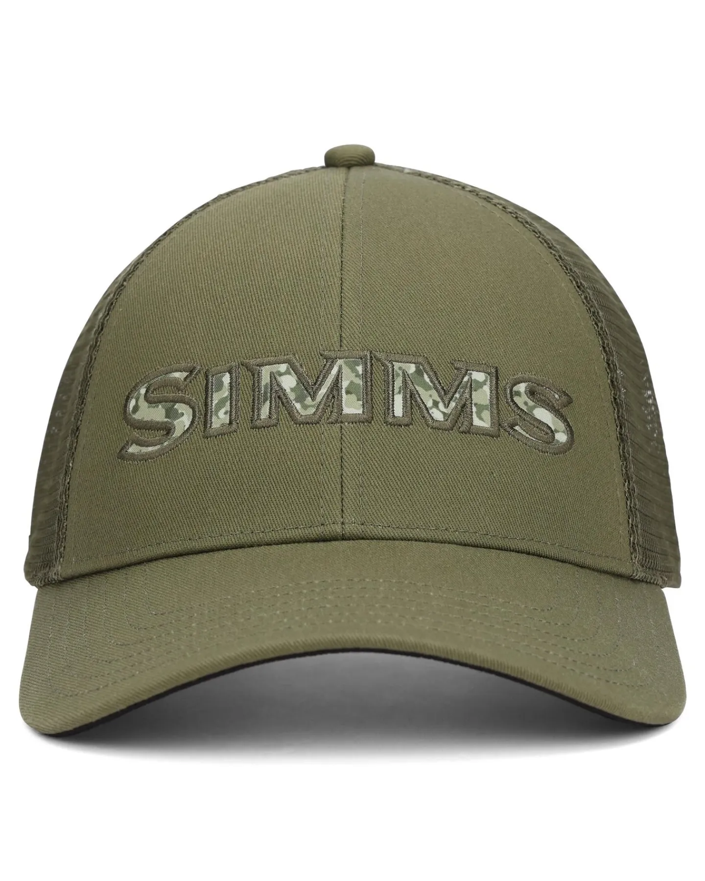New Simms Fishing Single Haul Trucker - Back Eddy Camo Fill