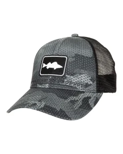 Sale Simms Fishing Walleye Icon Trucker Hat Woodland Camo Sandbar