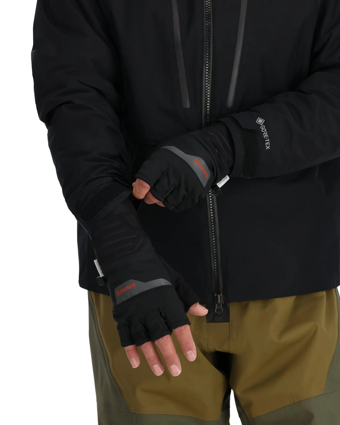Sale Simms Fishing WINDSTOPPER® Half-Finger Fishing Glove Black