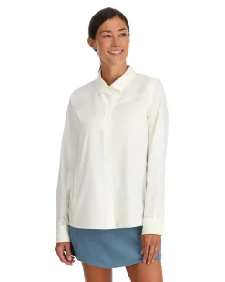 New Simms Fishing Women's Isle Shirt White