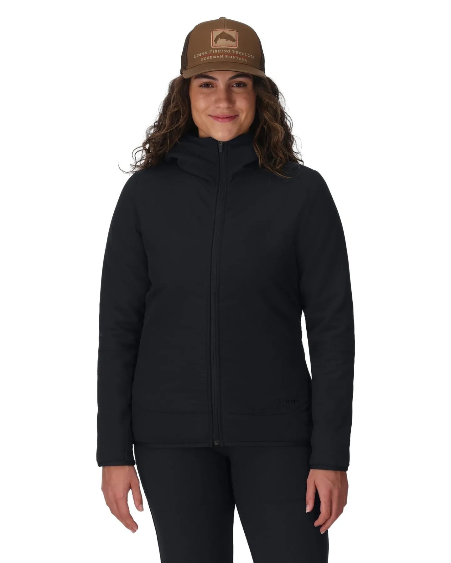 New Simms Fishing Women's Strata 330 Full-Zip Midlayer Hoody Black