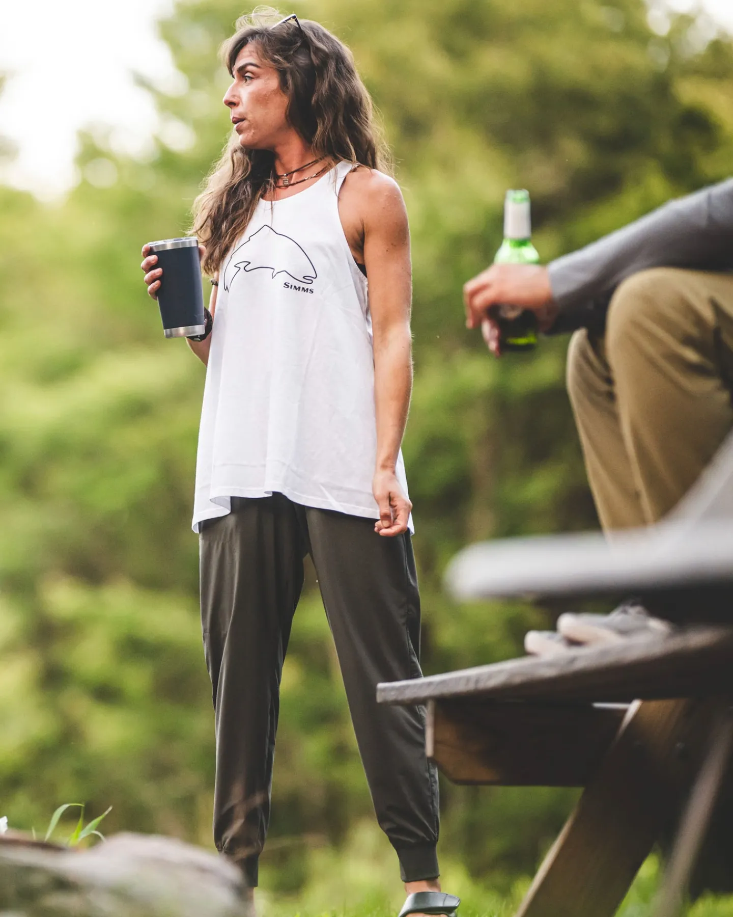 Outlet Simms Fishing Women's Trout Outline Tank Top