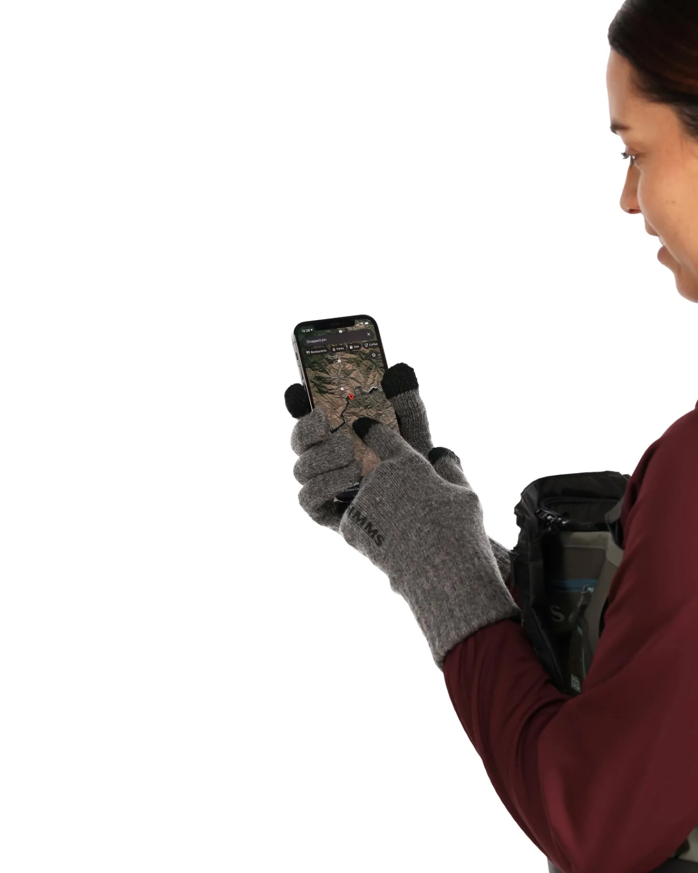 Outlet Simms Fishing Wool Full Finger Glove Steel