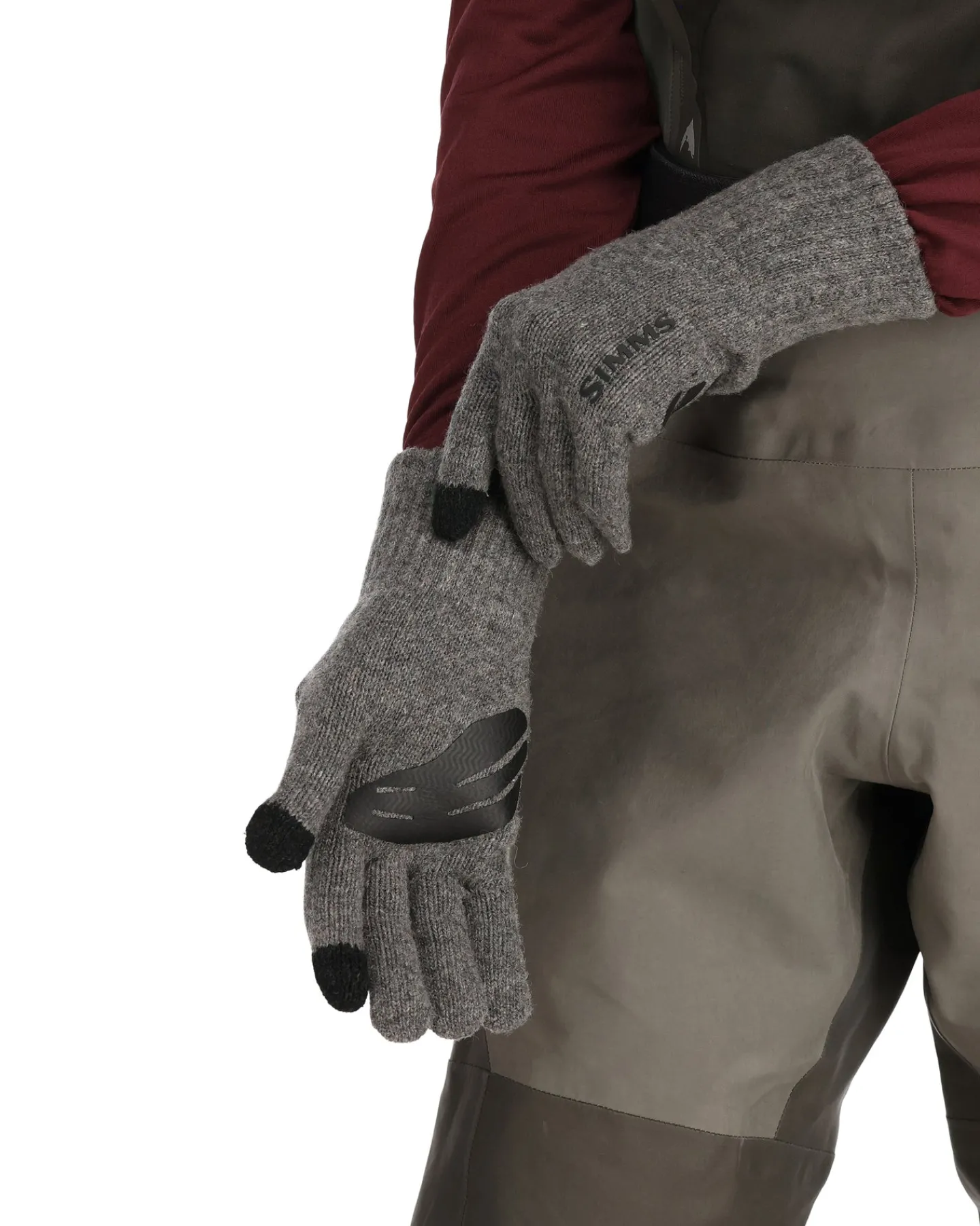Outlet Simms Fishing Wool Full Finger Glove Steel