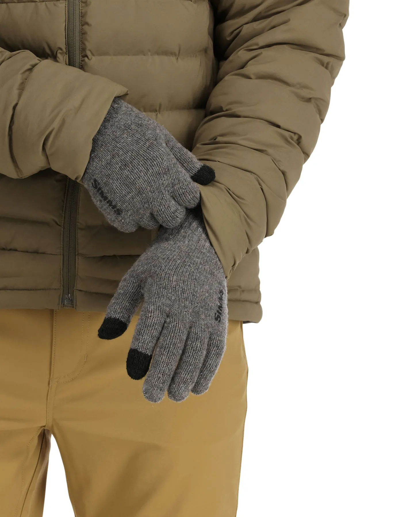 Outlet Simms Fishing Wool Full Finger Glove Steel