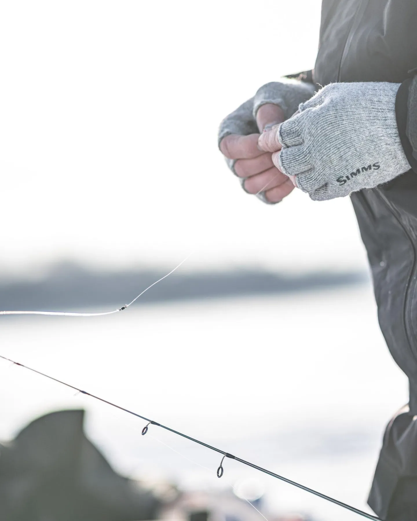 Discount Simms Fishing Wool Half-Finger Glove Steel